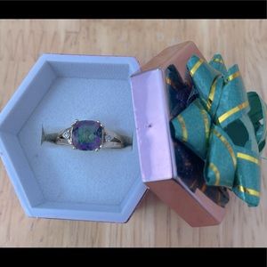 10K Solid Gold Mystic Topaz Ring